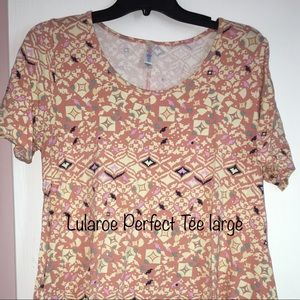LulaRoe Perfect T Pink Aztec Pattern Large